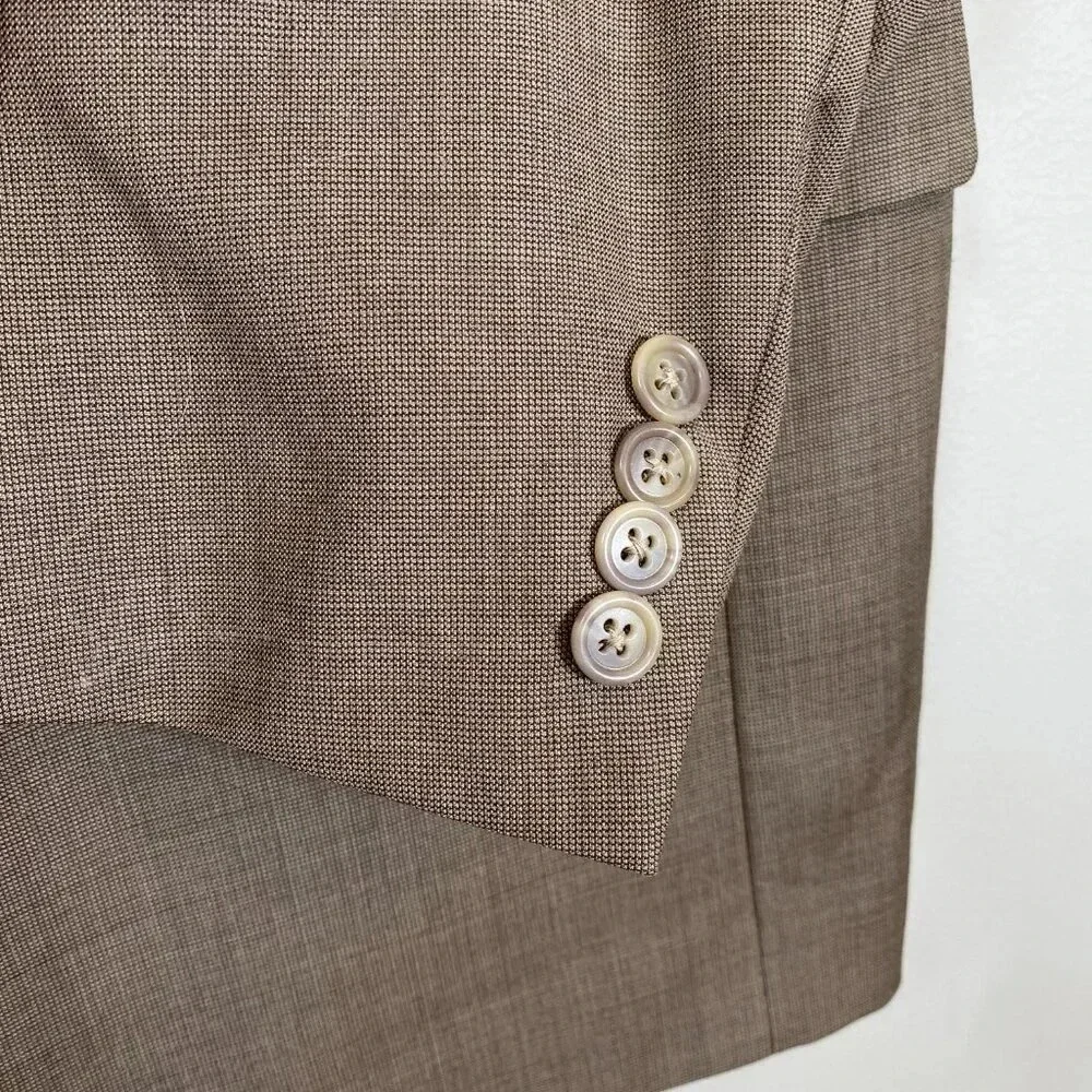 Hart Schaffner Marx Wool Sport Coat Dinner Jacket Blazer Men's 44R Brown Career